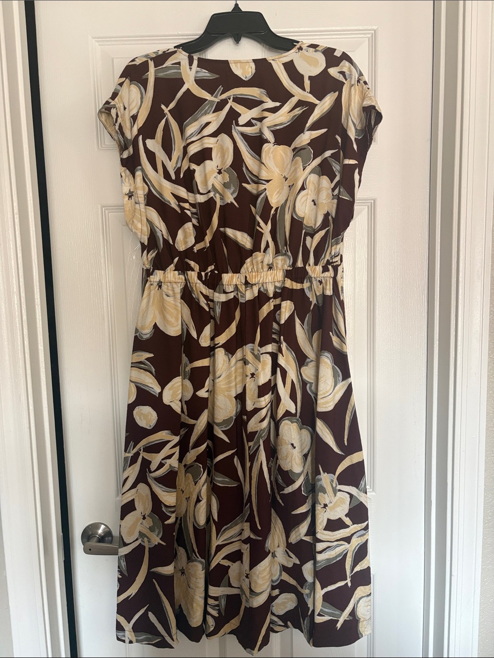 Nordstrom Brown Midi Dress with Cream Floral Motif - Picture 3 of 3